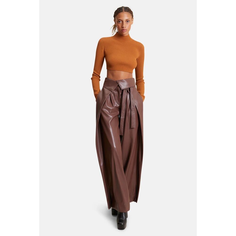 A.L.C. Stacey‎ Cropped Sweater Cognac Women’s Size XS